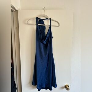 Altar’d State Deep Blue Silk Dress